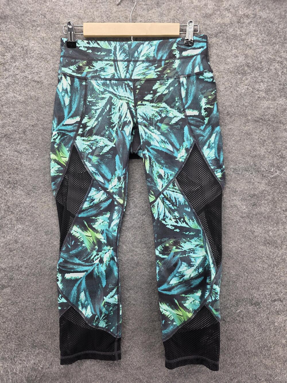 Athleta Capri Leggings Womens S Multicolor Floral Elastic Waist 21.5in